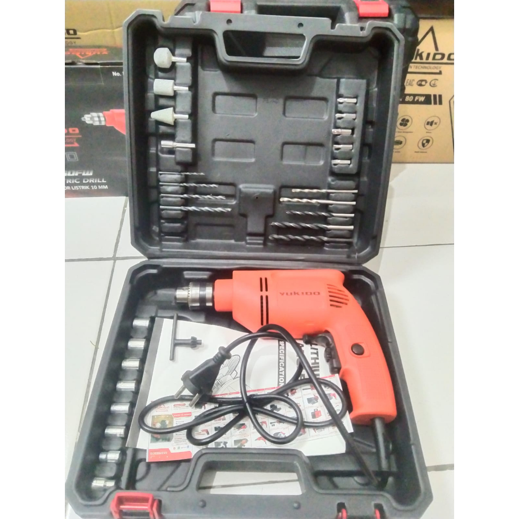 Jual Mesin Bor kabel set paket kumplit 10mm bisa bolak balik variabel ...