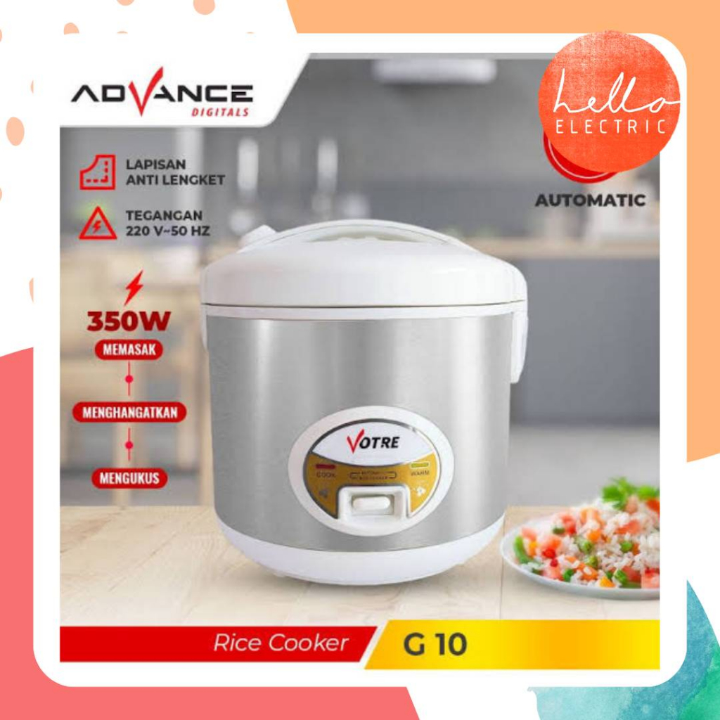 Jual RICE COOKER / PENANAK NASI VOTRE G 10 UKURAN 1.2 LITER Shopee Indonesia