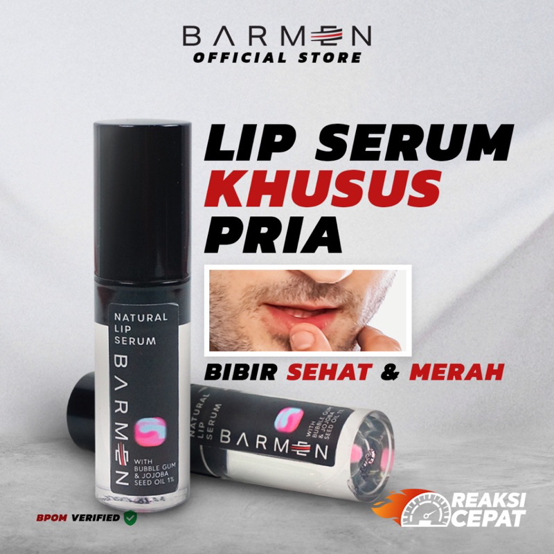 Jual Barmen Natural lip Serum pria Membantu Mencerahkan Memerahkan