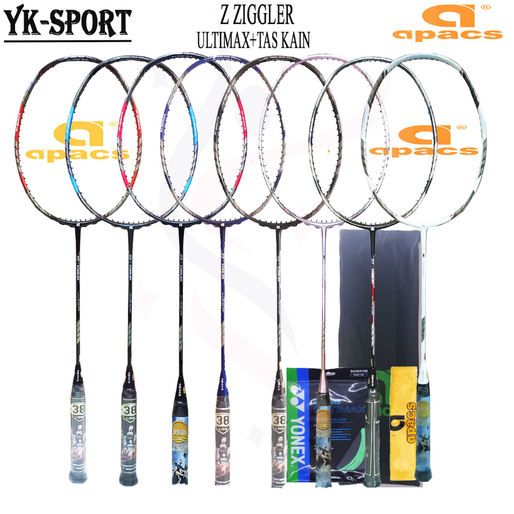 Jual raket apacs z ziggler 38lbs z ziggler 75 z ziggler 77 bonus