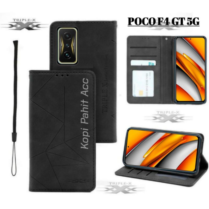 GOKEN Cover Folio Portafoglio Per Xiaomi Poco F4 GT - Pelle PU Con Slot Carte E Supporto - Antifurto RFID - Nero