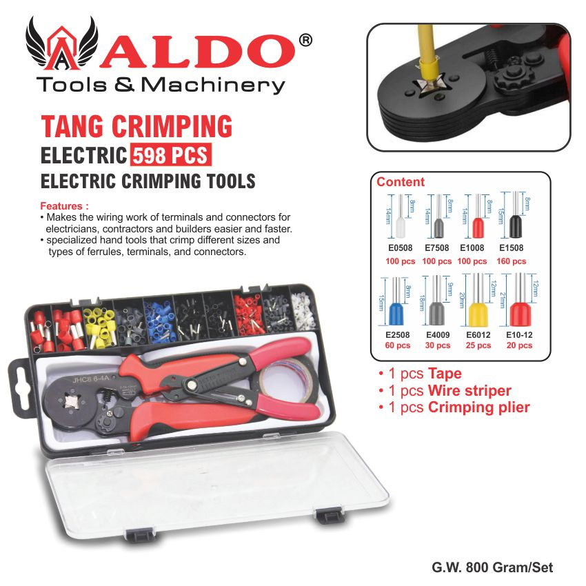 Jual TANG CRIMPING ELECTRIC 598 PCS / PENGUPAS KULIT KABEL / TANG ...