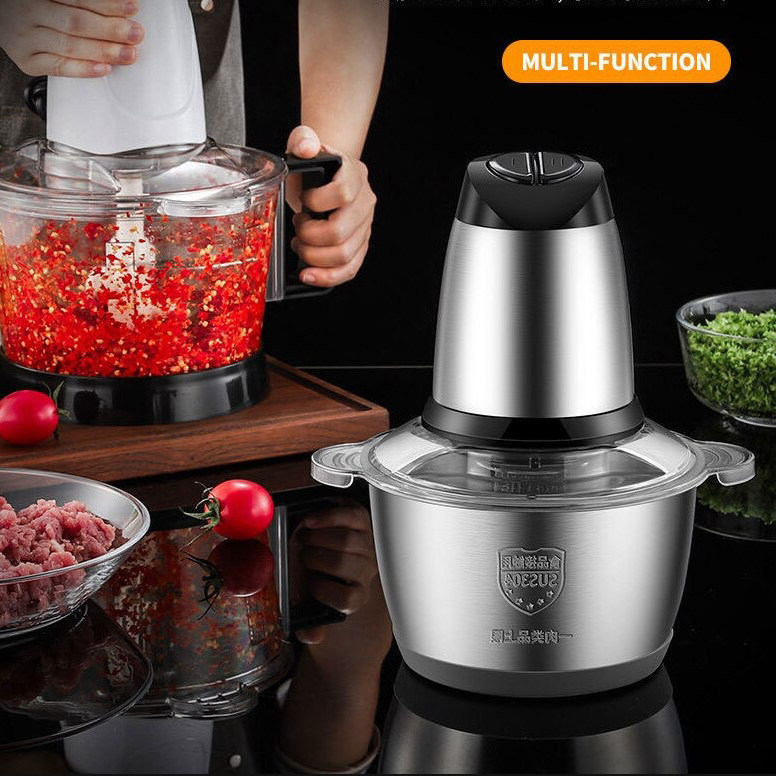 Jual Blender Chopper Stainless Steel 2L Penggiling Bumbu Daging Sayur ...