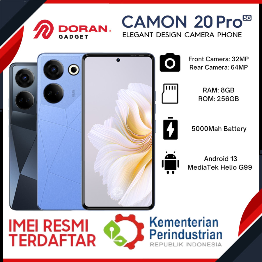 Jual Tecno Camon 20 Pro 8/256 RAM 8GB ROM 256GB New Garansi Resmi ...