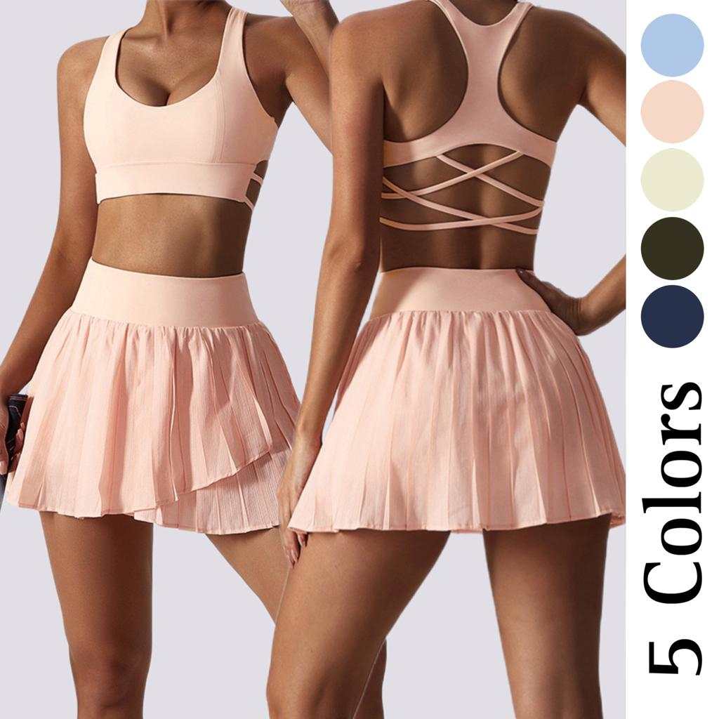 Jual Beverly Tennis Set Sports Bra + Tennis Skirt Golf / Rok Celana