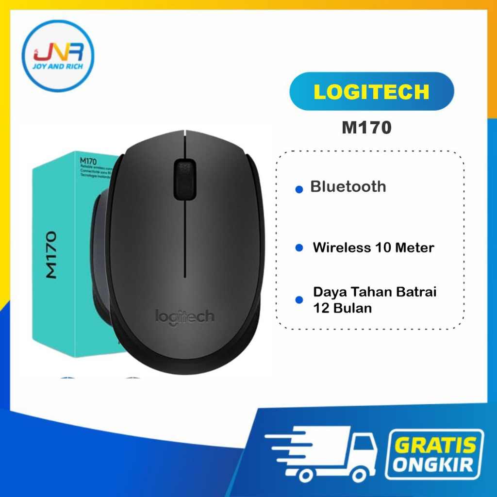 Jual Mouse Wireless Logitech M170 Original Hitam Garansi Resmi | Shopee ...