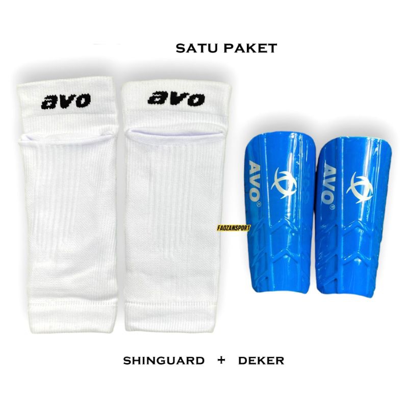 Jual Satu Paket Kaos Kaki Avo Shin Guard Olahraga Sepak Bola Futsal Pad