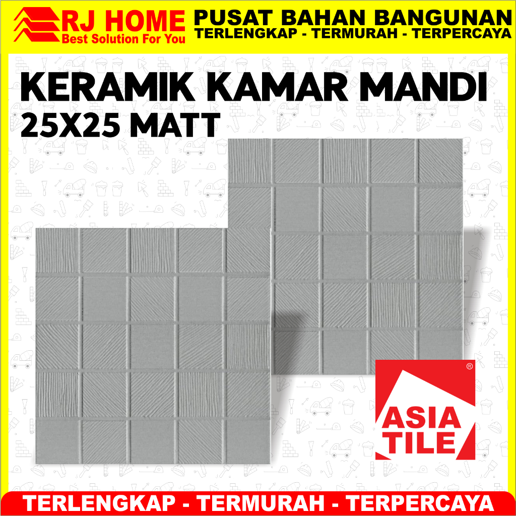 Jual KERAMIK KAMAR MANDI ASIA TILE UKURAN 25X25 | Shopee Indonesia