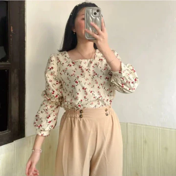 Stevani Margaritha Blouse Floral Premium Korean Blouse