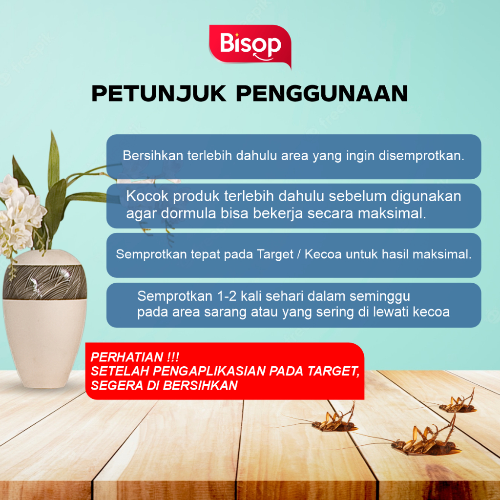 Jual BISOP Anti Kecoa Spray Pembasmi Kecoa Efektif Membunuh Kecoa ...