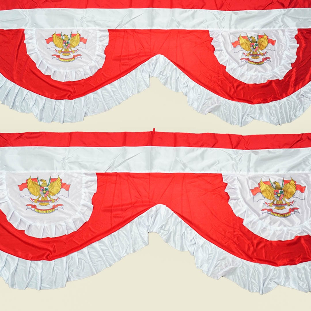 Jual Bendera Merah Putih Backdrop Rumbai Garuda 5 Meter 5 Gelombang ...