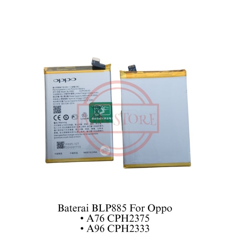 Jual BATERAI BATTERY OPPO A76 / A96 4G BLP885 ORIGINAL | Shopee Indonesia