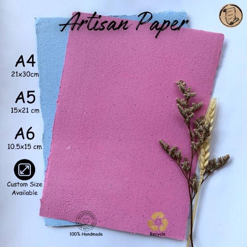 Jual Kertas Daur Ulang Handmade Paper A4 A5 A6 Recycle Paper