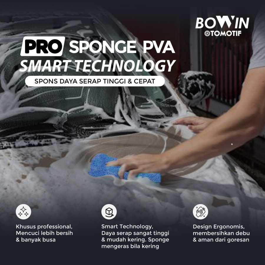 Jual Bowin Smart Sponge Busa Banyak - Pro PVA Tech (Spons Cuci Mobil ...