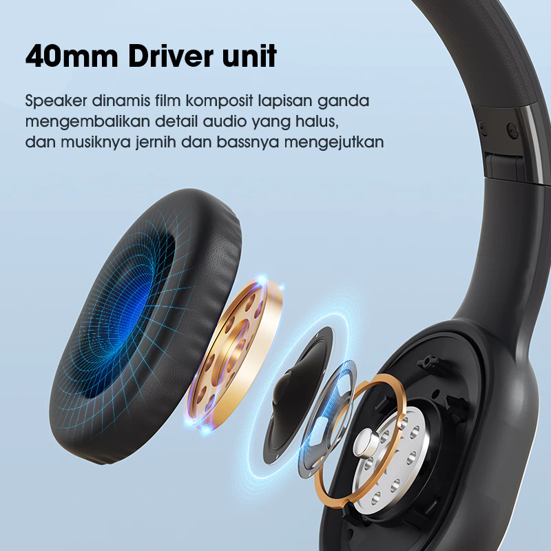 ACOME Tune H2 Headphone Bluetooth 5.3 / Headset Earphone Wireless Dual EQ Mode Foldable Original - Garansi Resmi 1 Tahun