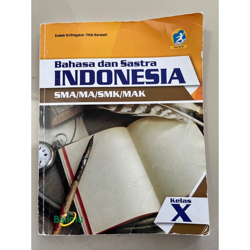 Jual BUKU BAHASA DAN SASTRA INDONESIA SMA KELAS X / 10 / SEPULUH / 1 ...