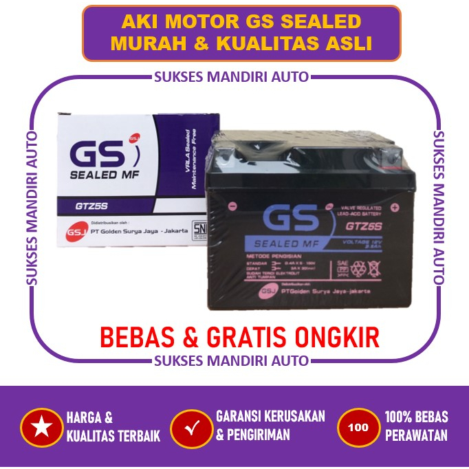 Jual Aki Motor Yamaha New Mio, Fino, Xride SNI Kering GTZ5S | Shopee