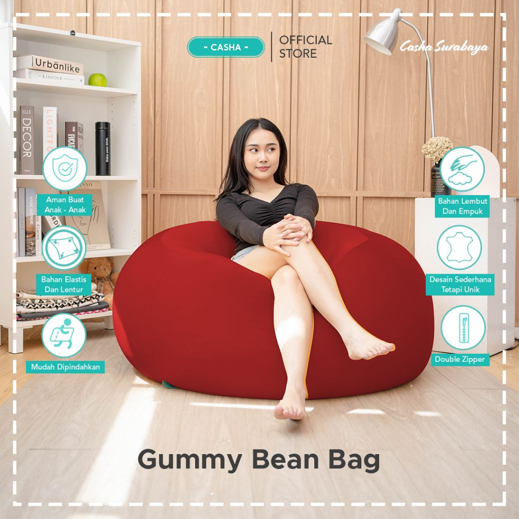 Jual CASHA Bean Bag Gummy L Bahan POLYESTER STRETCH PLUS ISI Bean Bag