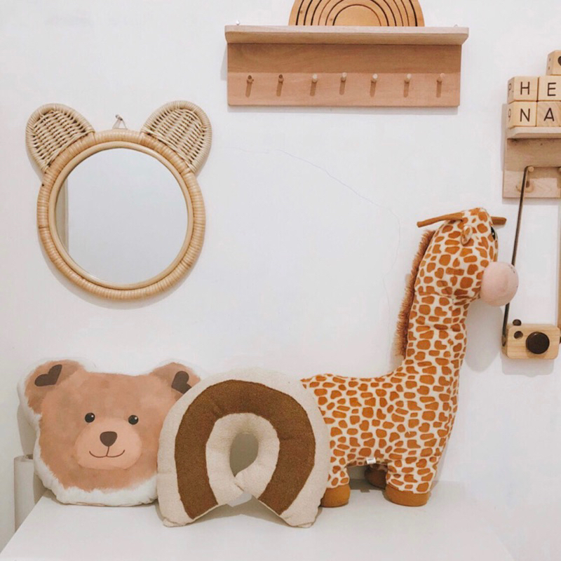Jual Bear Rattan Mirror / Cermin beruang / Dekorasi kamar anak Shopee