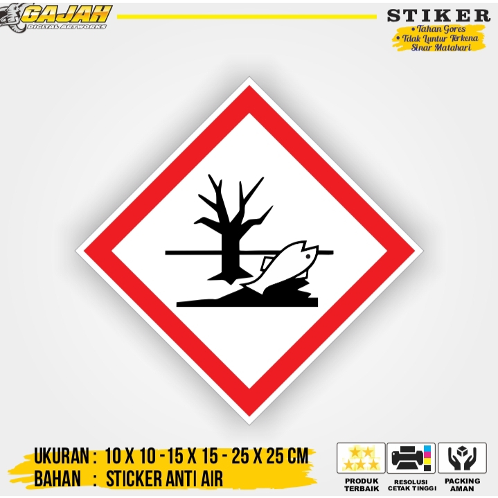 Jual Stiker Label Tanda Simbol Limbah B Stiker Hazmat Berbahaya Terhadap Lingkungan Shopee