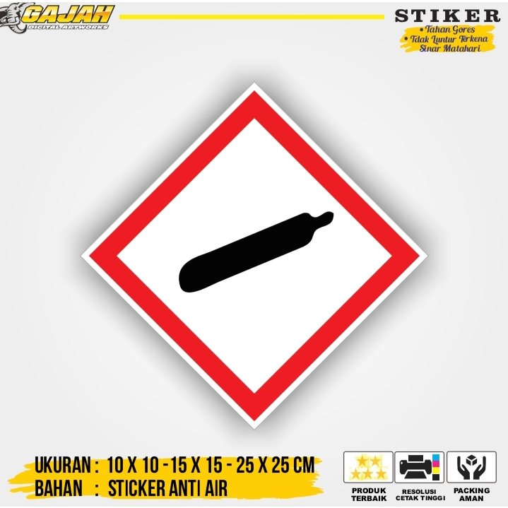 Jual Stiker Label Tanda Simbol Limbah B Stiker Bahan Berbahaya Dan Beracun Stiker Hazmat Gas