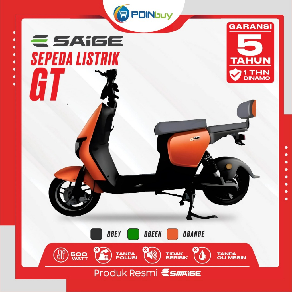 Jual Sepeda Listrik Saige Gt V Ah Ah Selis Mopit Garansi Resmi Shopee Indonesia