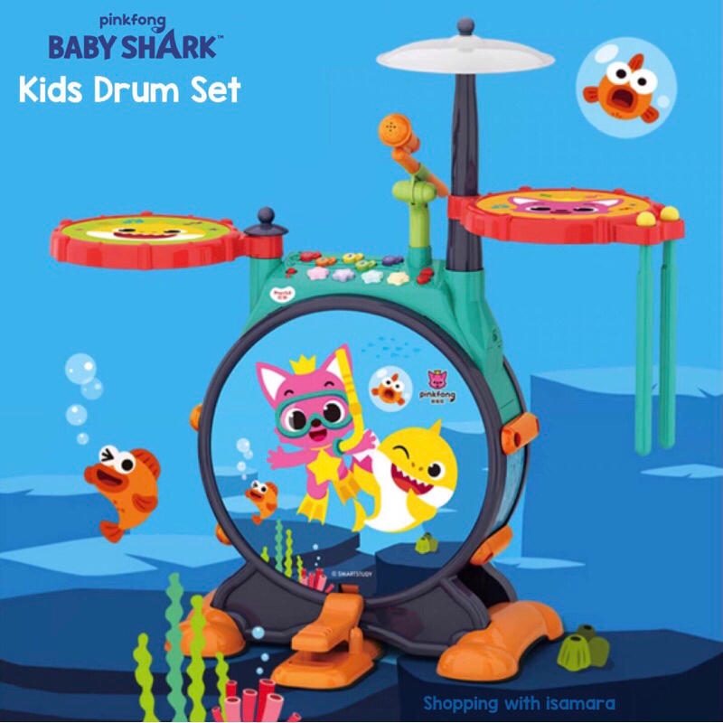 Jual Pinkfong Baby Shark Kids Drum Set / Mainan Musik Anak | Shopee ...