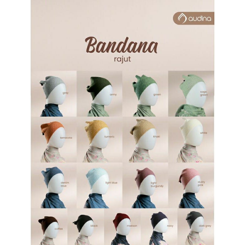 Jual Audina Hijab Bandana Rajut by Ori Audina/Ciput Rajut/Ciput Audina ...