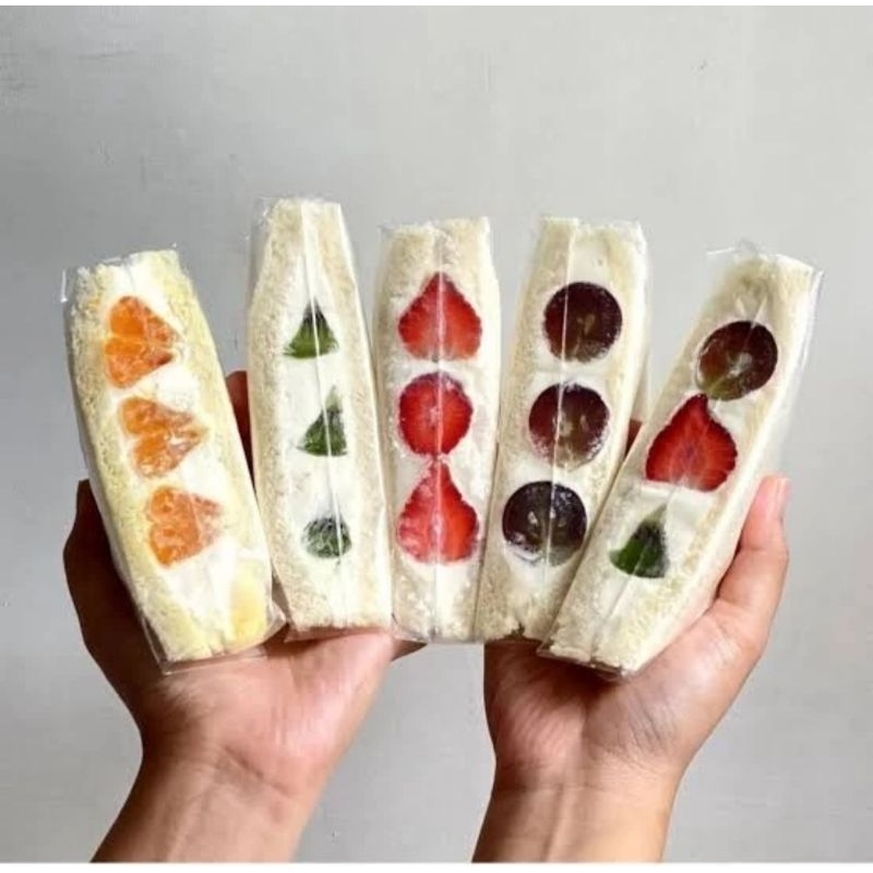 Jual Sandwich Buah Strawberry/Fruit Sando/Slice/Buah Segar/ Isi 2 Slice