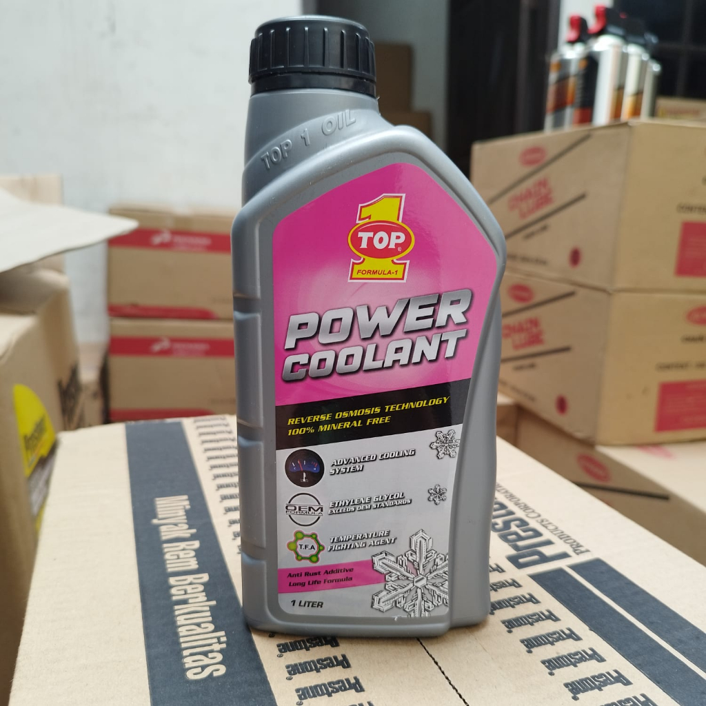 Jual Top1 Power Coolant 1 Liter. Air Radiator Coolant Top 1 Merah Pink