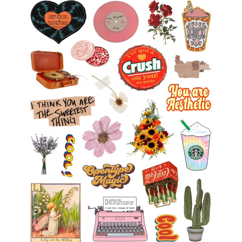 Jual Stiker Aesthetic Vintage Deco Glossy Tumblr Hp Laptop Dan Lain Lain Sudah Cutting 9222