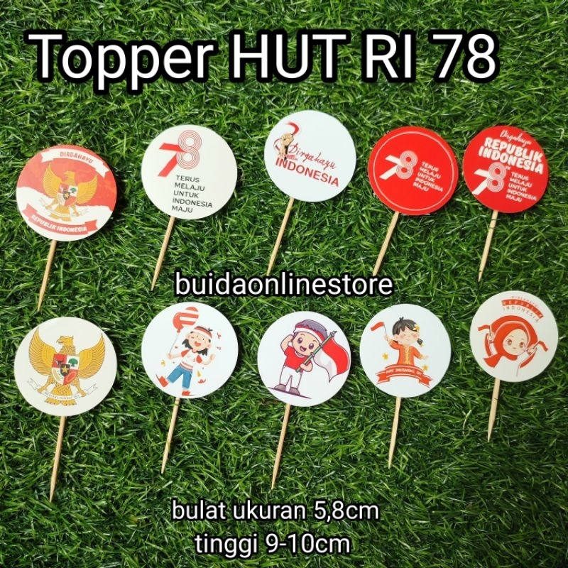 Jual Topper Hut Ri Tusukan Dekorasi Tumpeng Cupcake Dirgahayu Nkri Hiasan Agustus