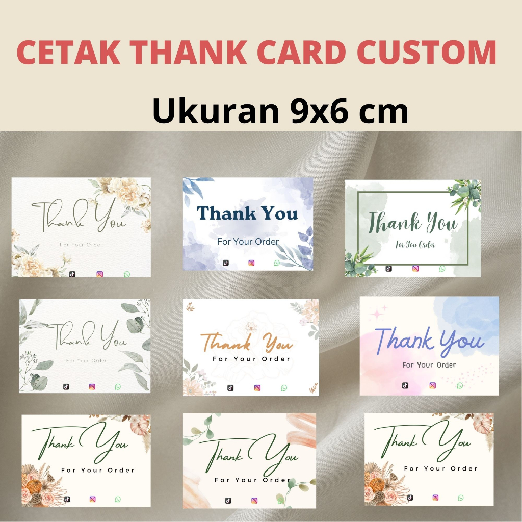 Jual Cetak Thank You Card Customthanks Cardkartu Ucapan Thank You Shopee Indonesia