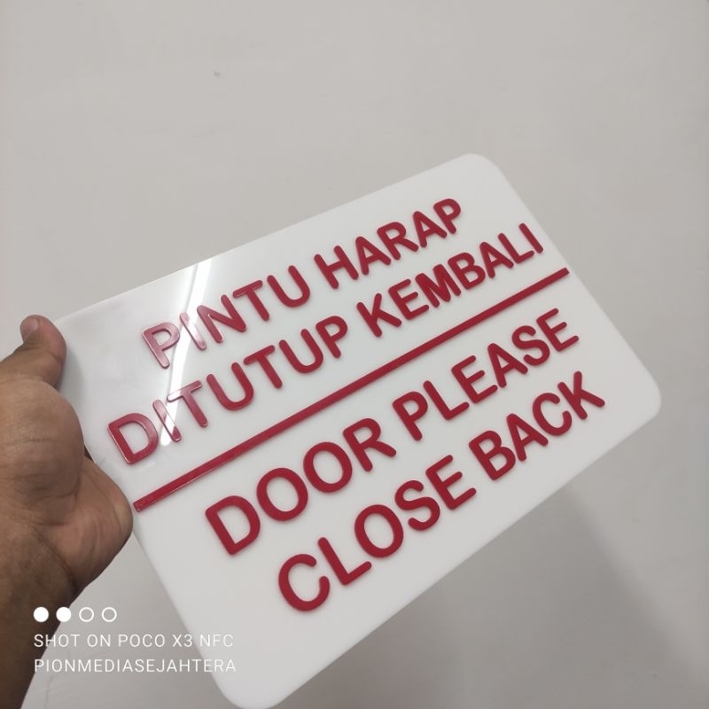 Jual Sign Board Pintu Harap Tutup Kembali 20cm X 30cm Shopee Indonesia