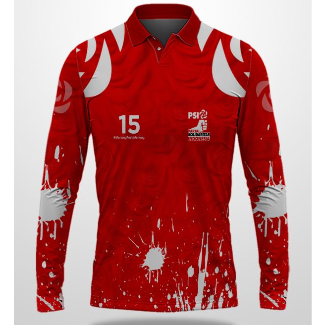 Jual Kaos Polo Lengan Panjang Partai PSI // Baju berkerah Partai PSI