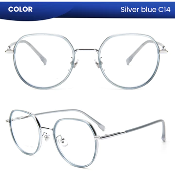 IOOI Eyewear Kacamata Segi Lima Metal PC Lensa Anti Radiasi Bluecromic Photocromic Pria Wanita