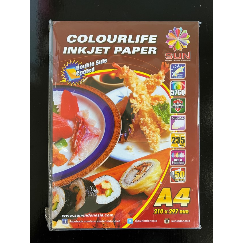 Jual Kertas Foto Inkjet Matte Sun Colourlife A4 Inkjet Photo Paper ...