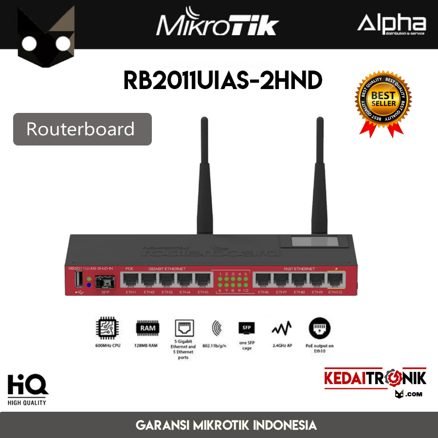 Jual MikroTik RB 2011 UiAS 2HnD IN RouterBoard RB2011UiAS-2HnD-IN ...