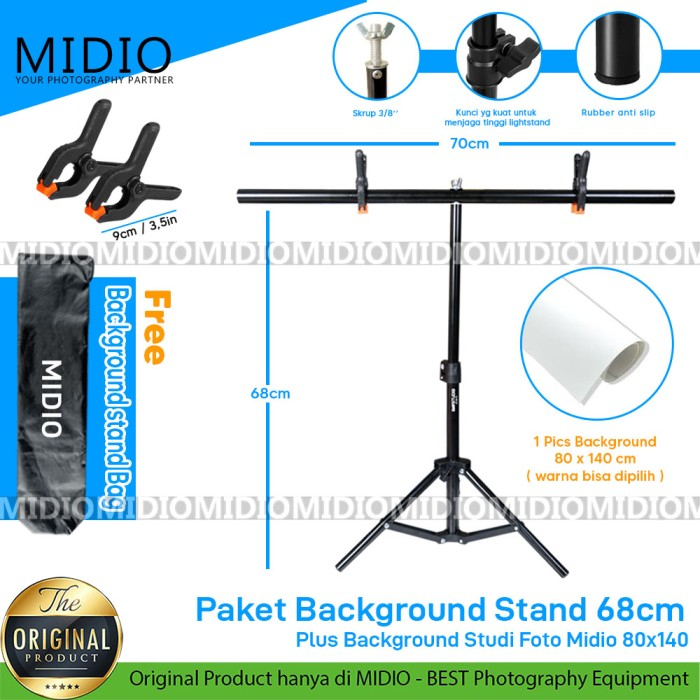 Jual Background Stand 60x70 Model T Backdrop Plus 2 Klip Plus Backdrop