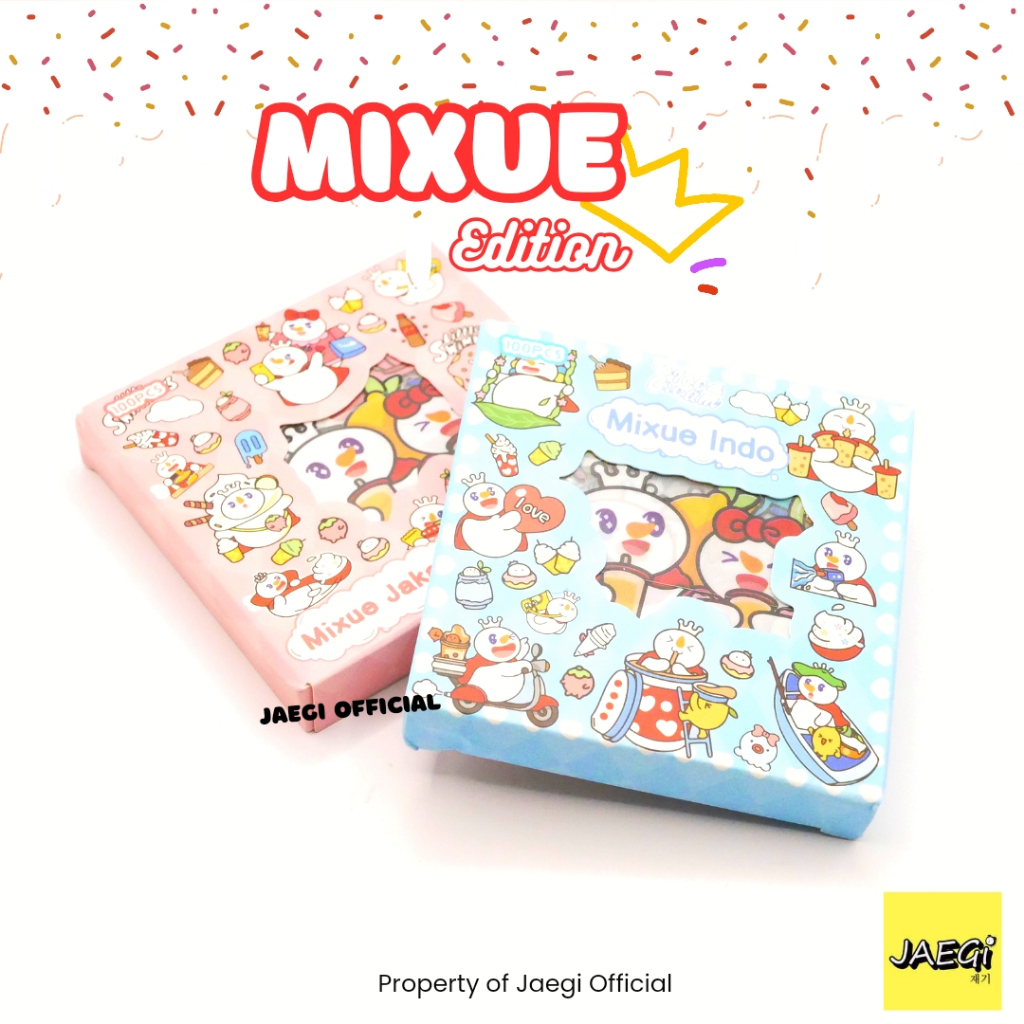 Jual JAEGi - Sticker Mixue Aesthetic Box isi 100 Pcs Premium | Shopee ...