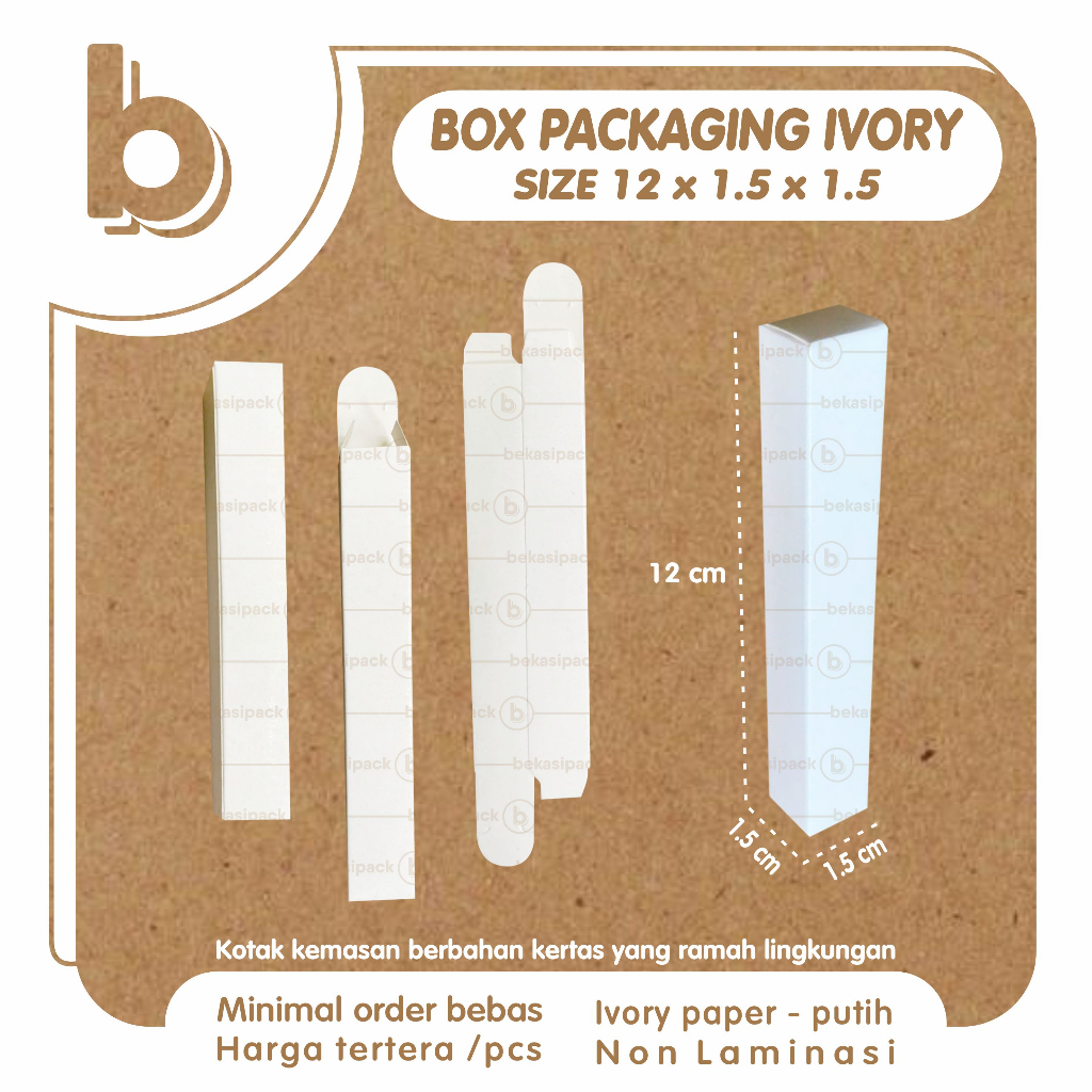 Jual Box Packaging Ivory Natural 12x1.5x1.5 I BPIN00424 | Shopee Indonesia
