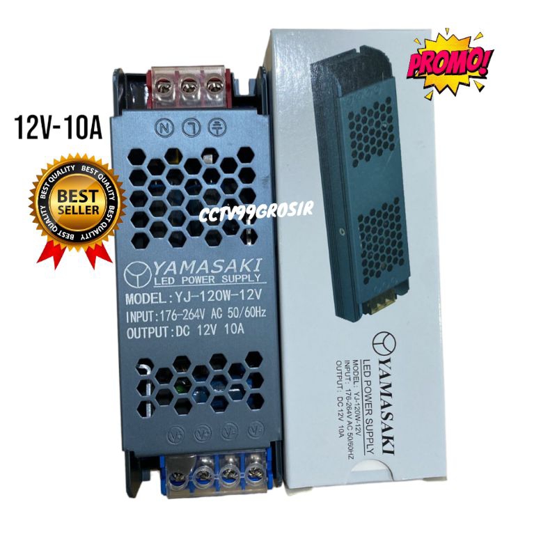 Jual Trafo Adaptor Power Supply Slim Yamasaki 12v 10a Blue Color Full Power Murni Shopee Indonesia 2233