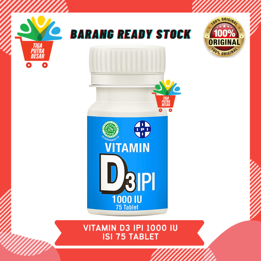 Jual VITAMIN D3 IPI 1000 IU ISI 75 TABLET / 30 tablet Shopee Indonesia