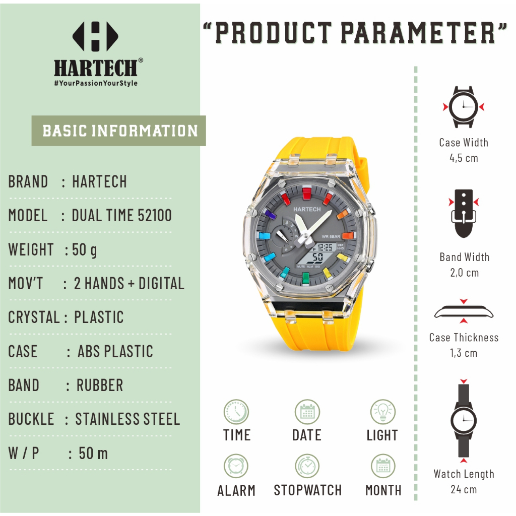 Jual HARTECH DT 52100 Jam Tangan Water Resist | Shopee Indonesia