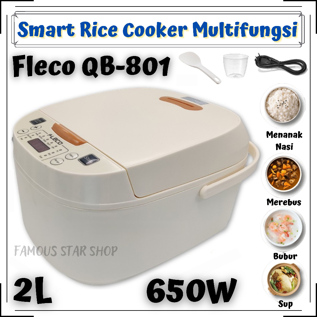 Jual Smart Rice Cooker Fleco WB801 Magic Smart Multifungsi 2L 650 Watt