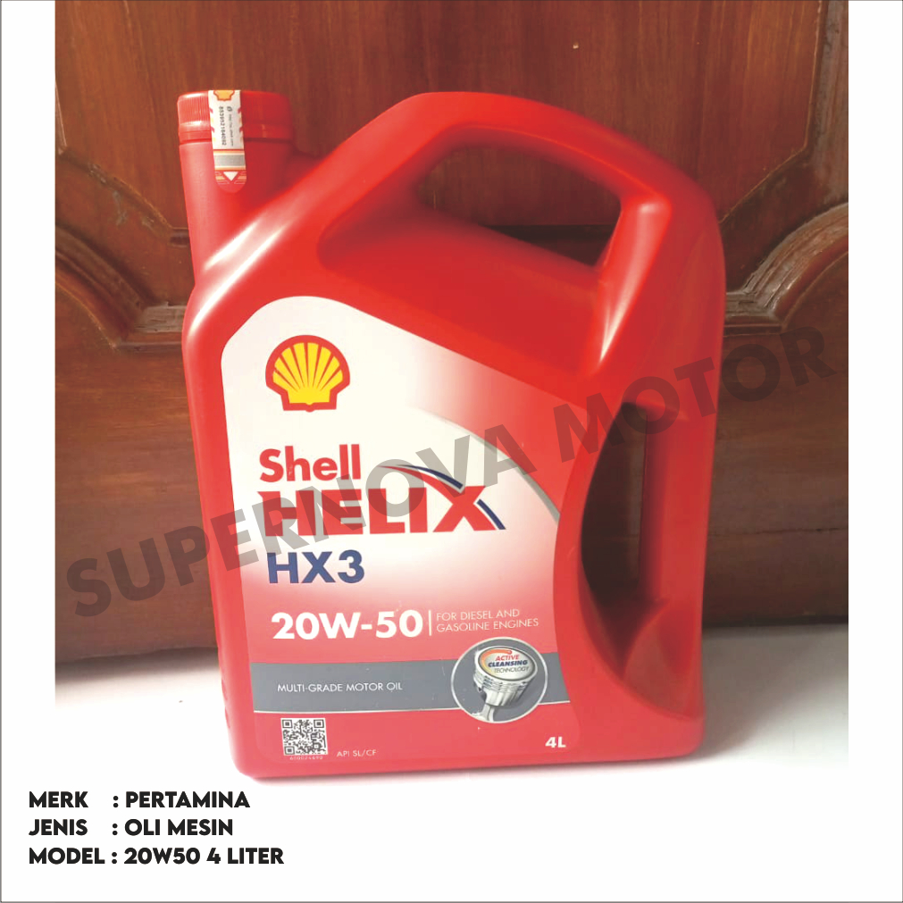 Jual OLI MESIN SHELL HELIX HX3 20W-50 FOR DIESEL AND GASOLINE ENGINES 4 ...