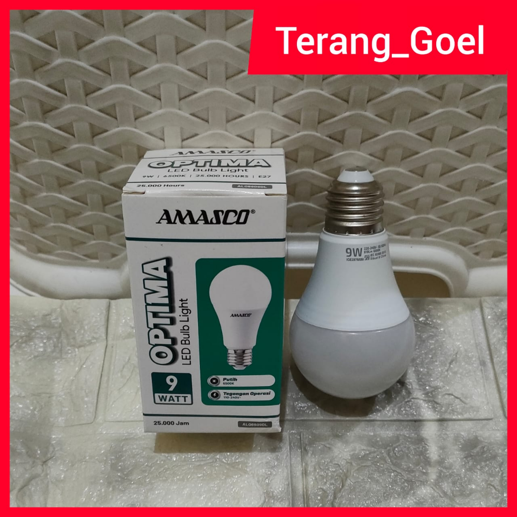 Jual LED AMASCO OPTIMA 9 WATT CAHAYA PUTIH / CAHAYA KUNING / LED BULB ...