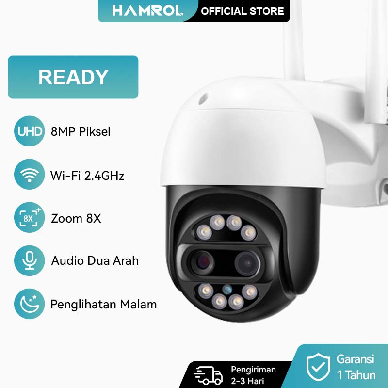 Jual Hamrol New 4K 8MP Dual Lens 8X Digital Zoom PTZ IP Kamera WiFi ...