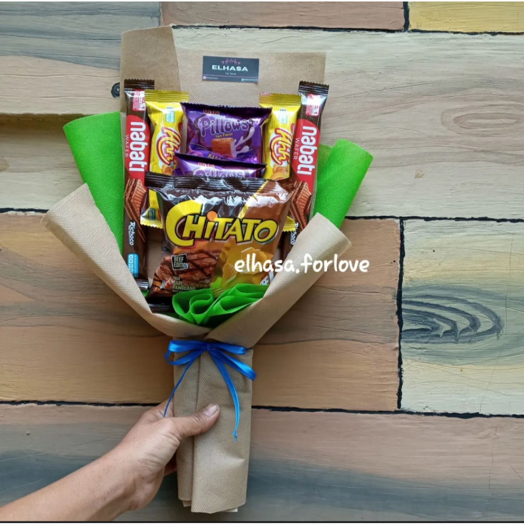 Jual (READY) Buket Snack murah free kartu ucapan - bucket jajan