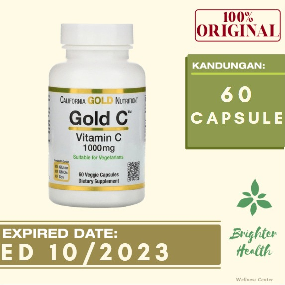 Jual California Gold Nutrition Vitamin C 1000 mg Gold C isi 60 Veg Caps ...
